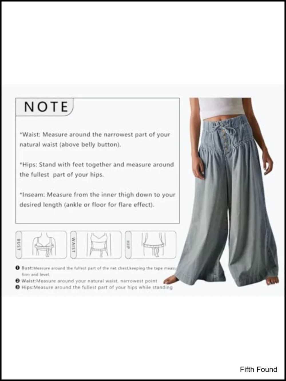 Baggy Wide Leg Denim Pants Drawstring Midi Waisted Flare Jeans Ruffle Pleated